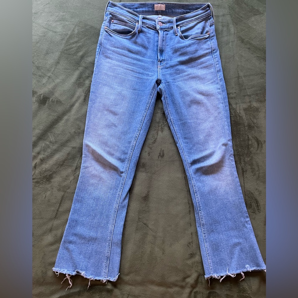 MOTHER Blue Ankle Fray Women's Jeans